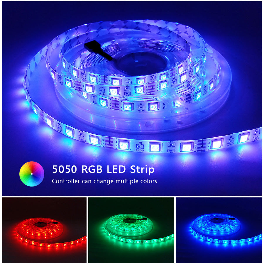 RGB 5050 Flexible Led Strip Lights SMD 12V DC - iztia