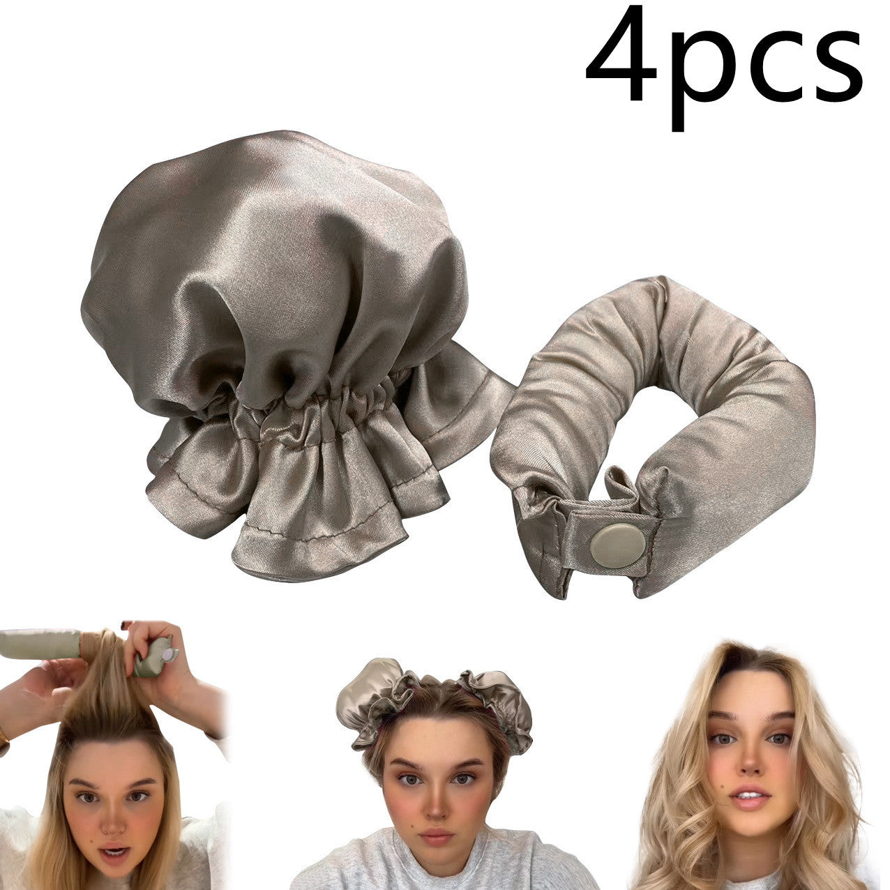 New Heatless Curl Stick With Cloth Cover Cute Ball Head Hair Curler Headband Hair Rollers Wave Form Curling Rod Hair Style Tools Gadgets - iztia