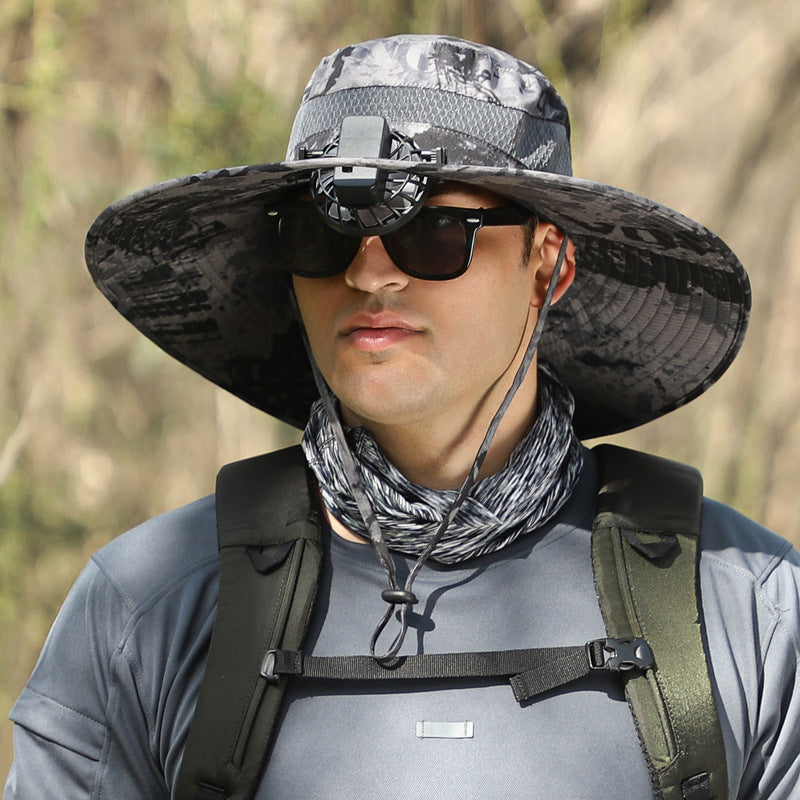 Men's Outdoor Sun Hat Hiking Climbing Fishing Hat - iztia