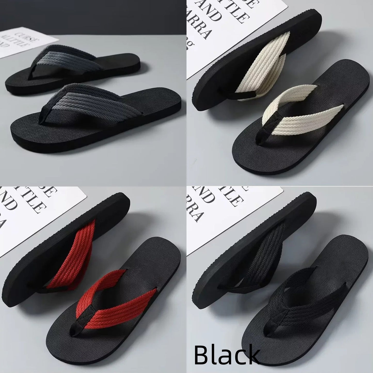 Men's Thick-soled Flip-flops Non-slip Fashion Beach Shoes - iztia