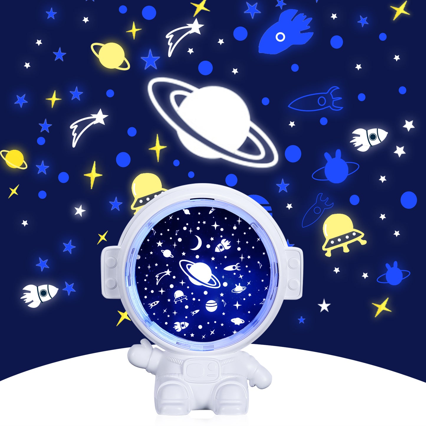 Galaxy Star Projector Starry Sky Night Light Astronaut Lamp Room Decr Gift Child Kids Baby Christmas Spaceman Projection - iztia