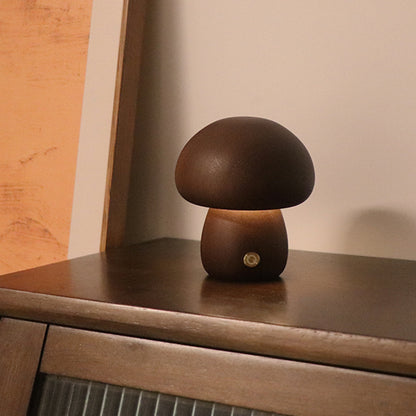 INS Wooden Cute Mushroom LED Night Light With Touch Switch  Bedside Table Lamp For Bedroom Childrens Room Sleeping Night Lamps Home Decor - iztia