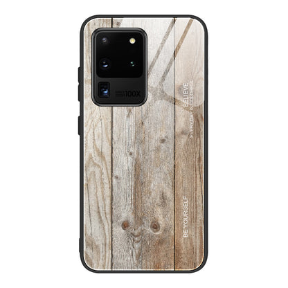 Wood grain tempered glass phone case - iztia