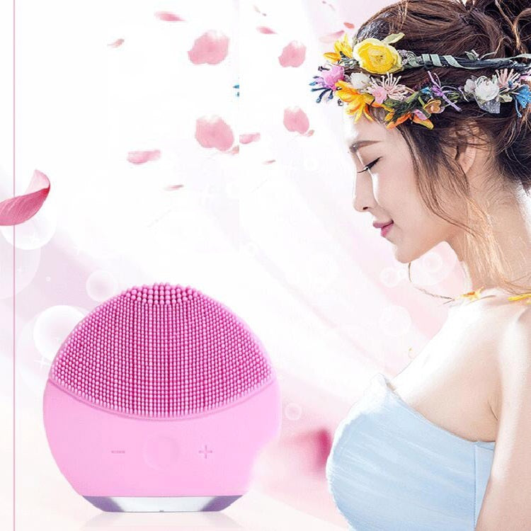 Electric Facial Cleanser, Facial Cleansing Brush, Pore Cleaner, Rechargeable Silicone Facial Cleanser, Electric Facial Cleansing Brush, Beauty Instrument - iztia