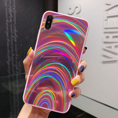 Rainbow Mirror Soft Case Phone Case - iztia