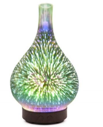 3D Glass Aroma Diffuser Colorful Lamp Humidifier Night Light - iztia