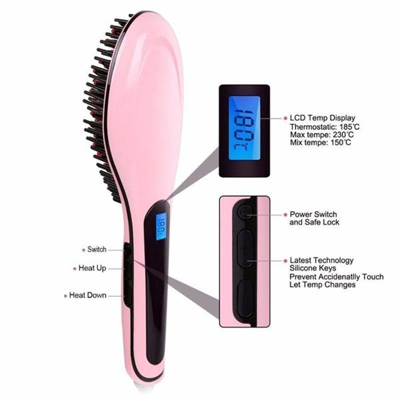 Paddle Brush Hair Straightener - iztia