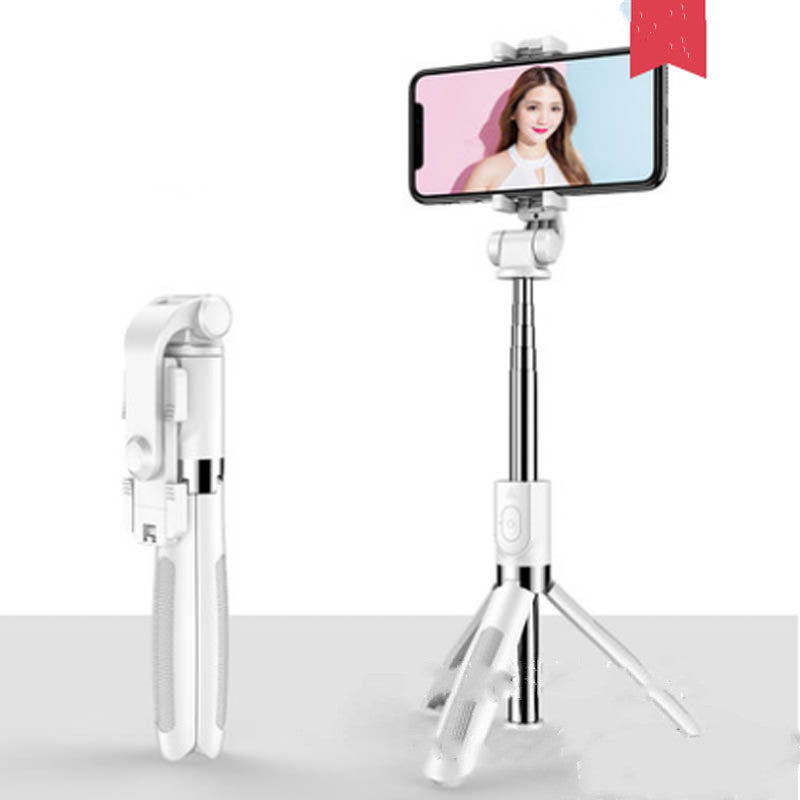 Compatible with Apple, Tripod Selfie Stick Mobile Universal Live Triangle Bracket One Bluetooth Selfie Artifact - iztia