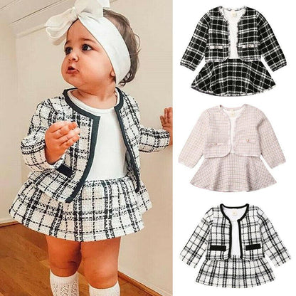 Long-sleeved Dresses Two-piece Children's Baby Small Incense Wind Suit - iztia