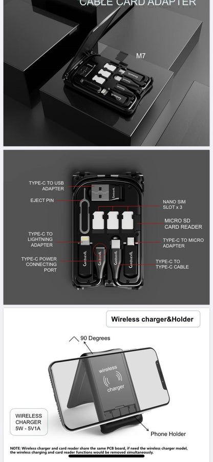 Multifunctional Travel Survival Card All-in-One Data Cable - iztia