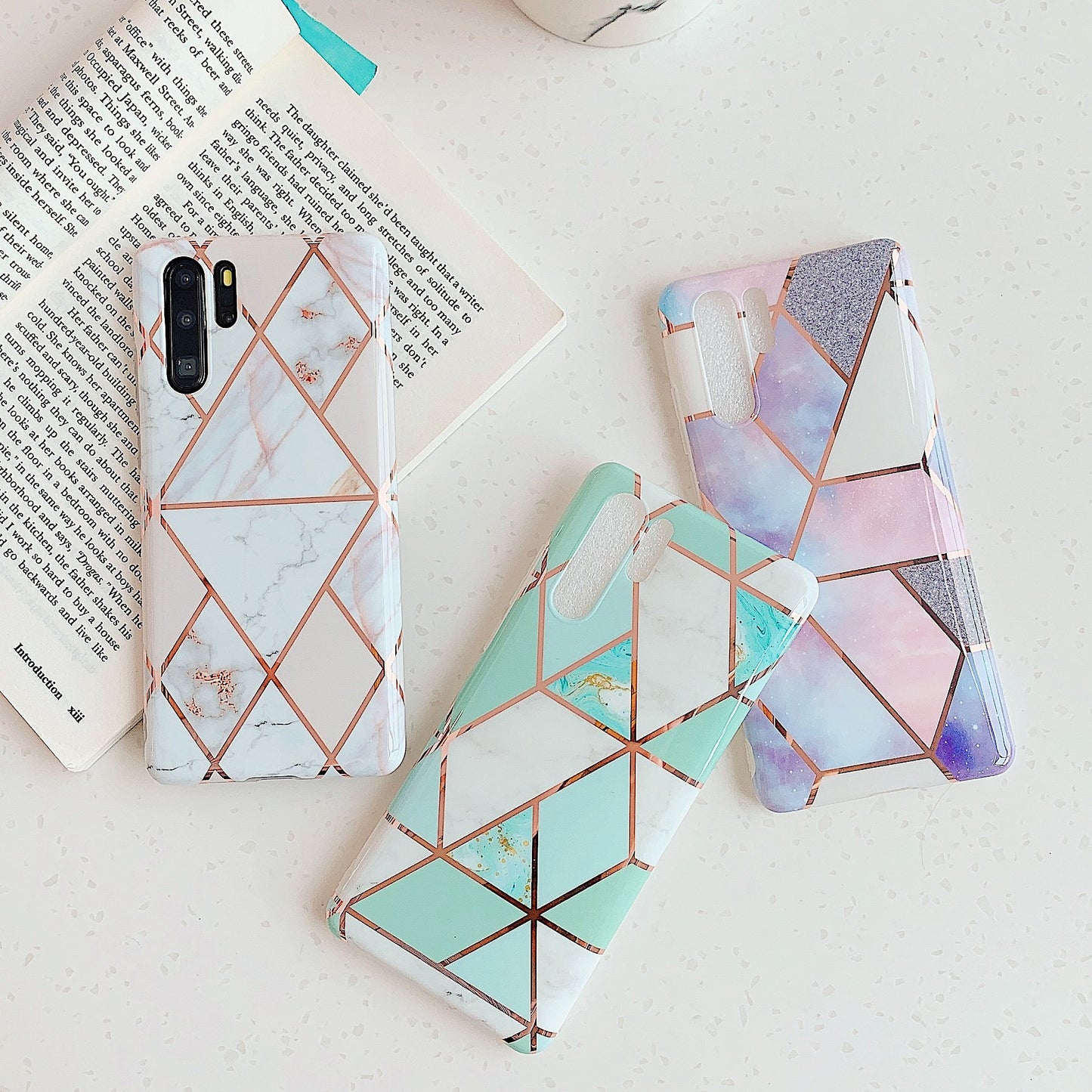 Electroplated marble mobile phone case - iztia