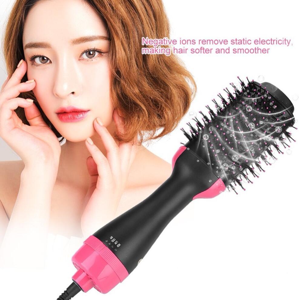 One-Step Electric Hair Dryer Comb Multifunctional Comb Straightener Hair Curling - iztia