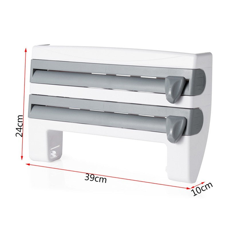 4-In-1 Kitchen Roll Holder Dispenser Kitchen Foil Film Wrap Tissue Paper 4 IN 1 Kitchen Roll Holder Dispenser - iztia