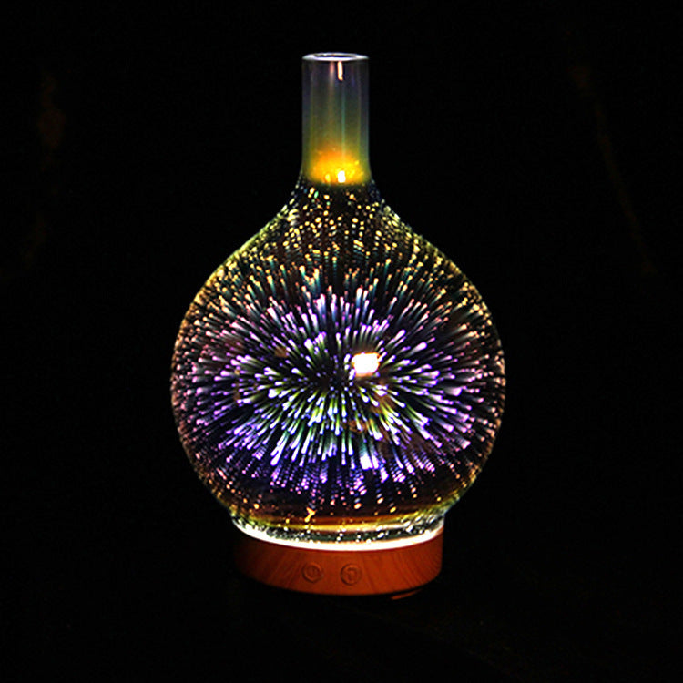 3D Glass Aroma Diffuser Colorful Lamp Humidifier Night Light - iztia