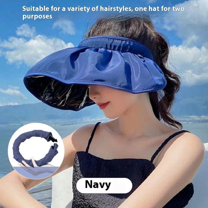 Summer Shell Hat FPF50 Empty-top Hat Women's Cycling Sun Protection UV Face Covering Sunhat Outdoor - iztia