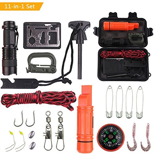 Outdoor Travel SOS Equipment Adventure Survival Tool Set Multifunction Field Survival First Aid Box Fishing Accessories - iztia