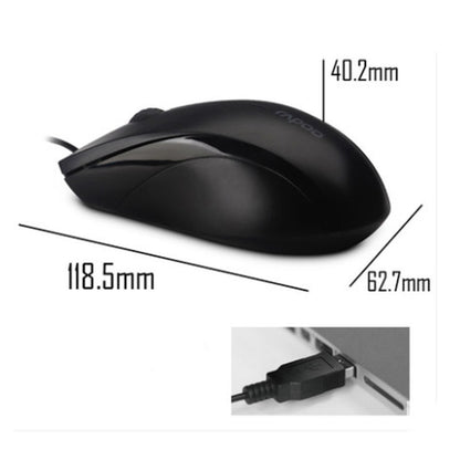 Optical Mouse for Desktop - Wired USB Connection - 1000dpi Resolution - Ergonomic Design - 3 Buttons: Office, Work, Home, Gaming - iztia