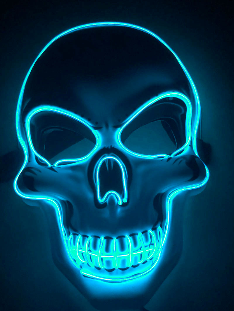 Halloween Skeleton Mask LED Glow Scary Mask - iztia