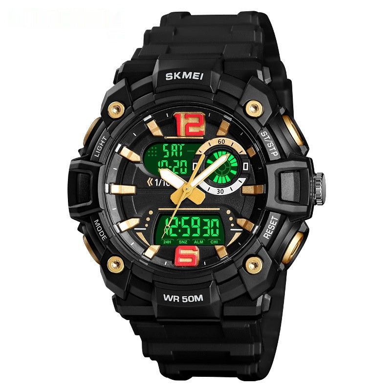 Black Gold Multi-functional Waterproof Men's Electronic Watch - iztia