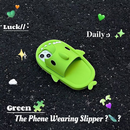 Funny Shark Slipper Phone Case For Iphone 11 12 13 14 Pro Max Creative Soft Silicone Shockproof Protective Full Cover For Apple - iztia