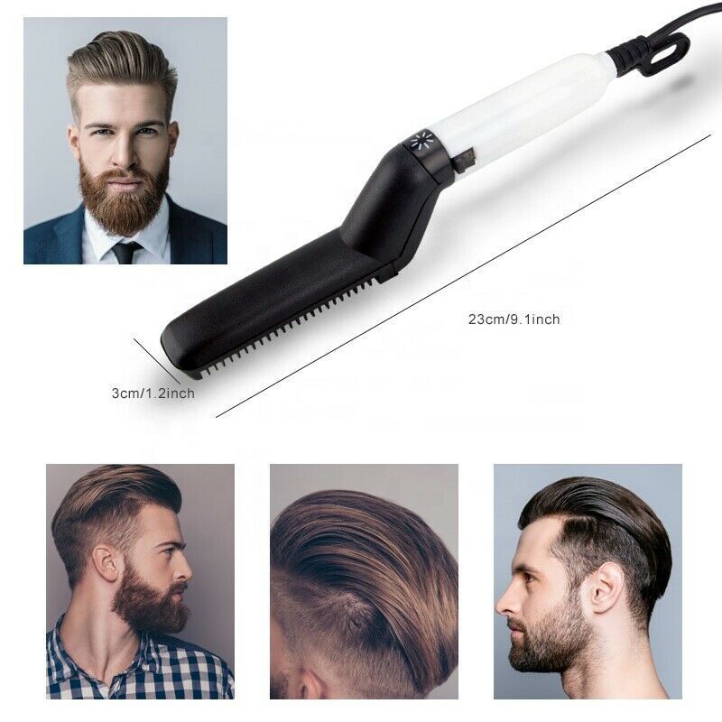 Hair Straightener Men Multifunctional Comb Curling Electric Brush Professional Hair Comb Brush Beard Straightener Hair Curler Fast Heating Styling Tools - iztia