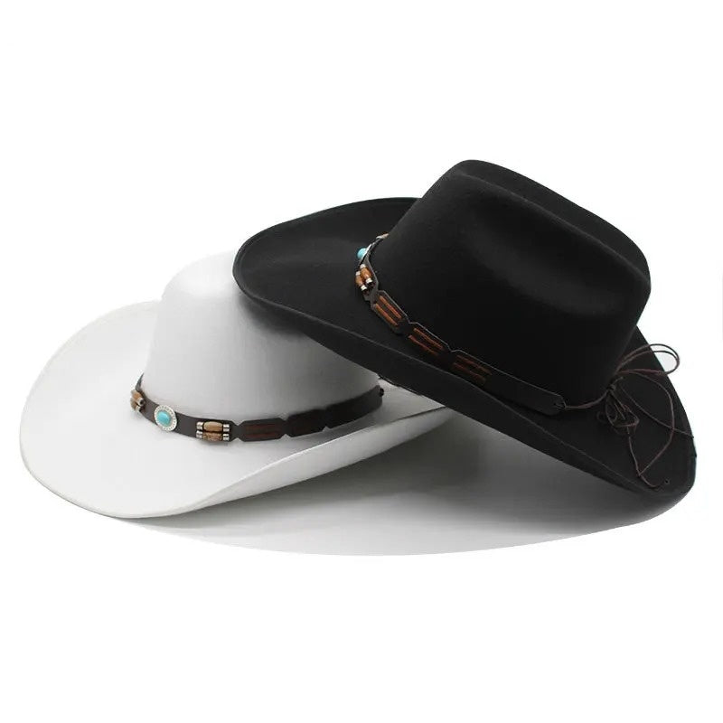 Woolen Hat, Turquoise Belt, Western Denim - iztia