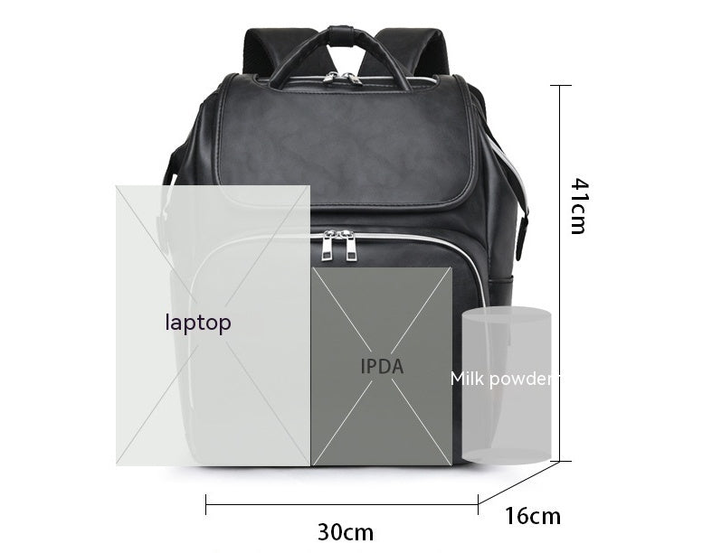 Leisure Crib Baby Diaper Bag Lightweight And Large Capacity Splash-proof Multi-purpose Shoulder Mummy Backpack - iztia