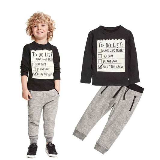 Kids Boys Clothing Set Baby Boy Casual Clothes Spring Autumn Ccotton Long Sleeves T-shirt Pants 2pcs Suit For 3-7 Years - iztia