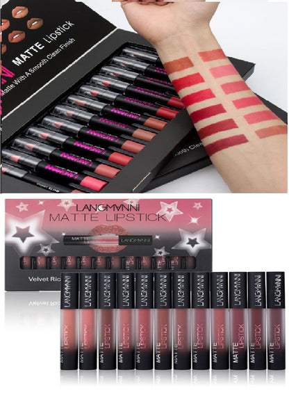 Matte Lipstick Waterproof Long-lasting Velvet Lipstick Set - iztia