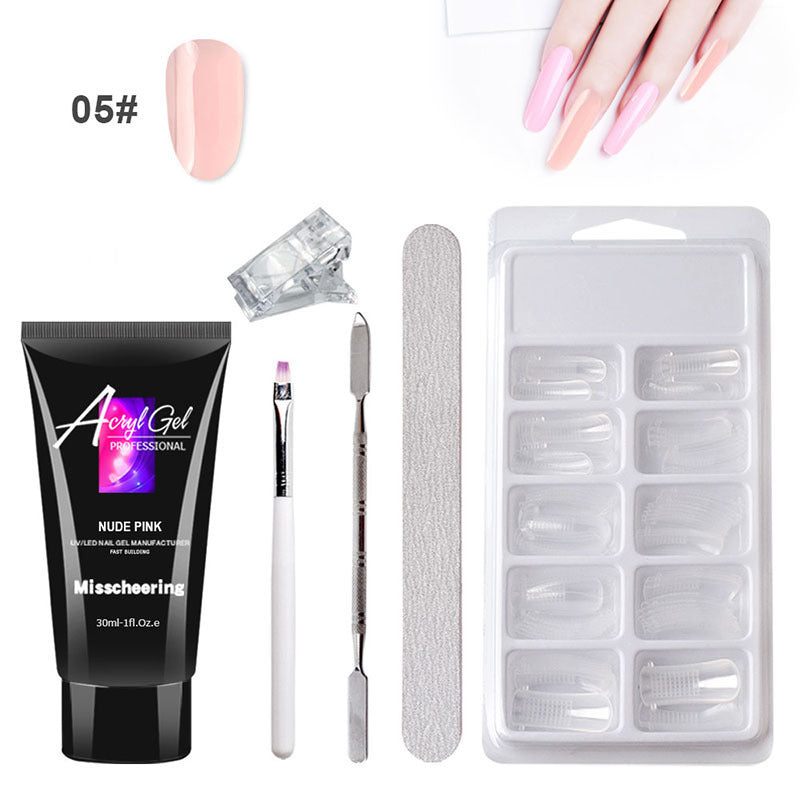 Painless Extension Gel Nail Art Without Paper Holder Quick Model Painless Crystal Gel Set - iztia