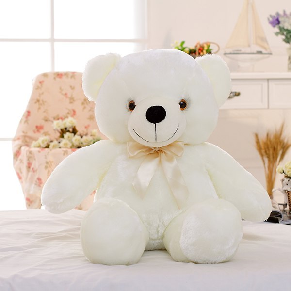 Creative Light Up LED Teddy Bear Stuffed Animals Plush Toy Colorful Glowing Christmas Gift For Kids Pillow - iztia