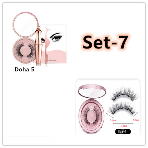 Natural Long Lasting Magnetic Liquid Eyeliner & Magnetic False Eyelashes & Tweezer Set Make up Set - iztia