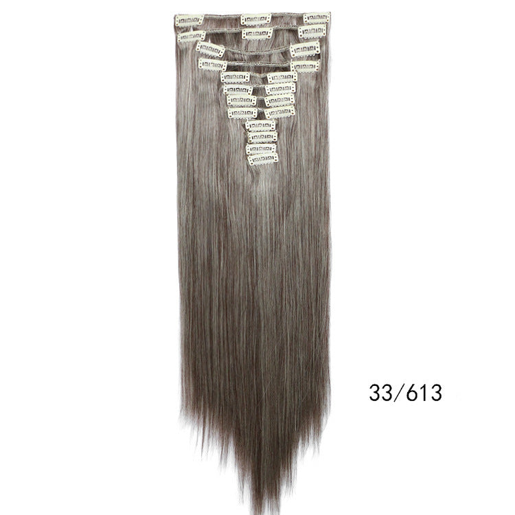 Straight hair wig piece clip hairless hair extension piece - iztia