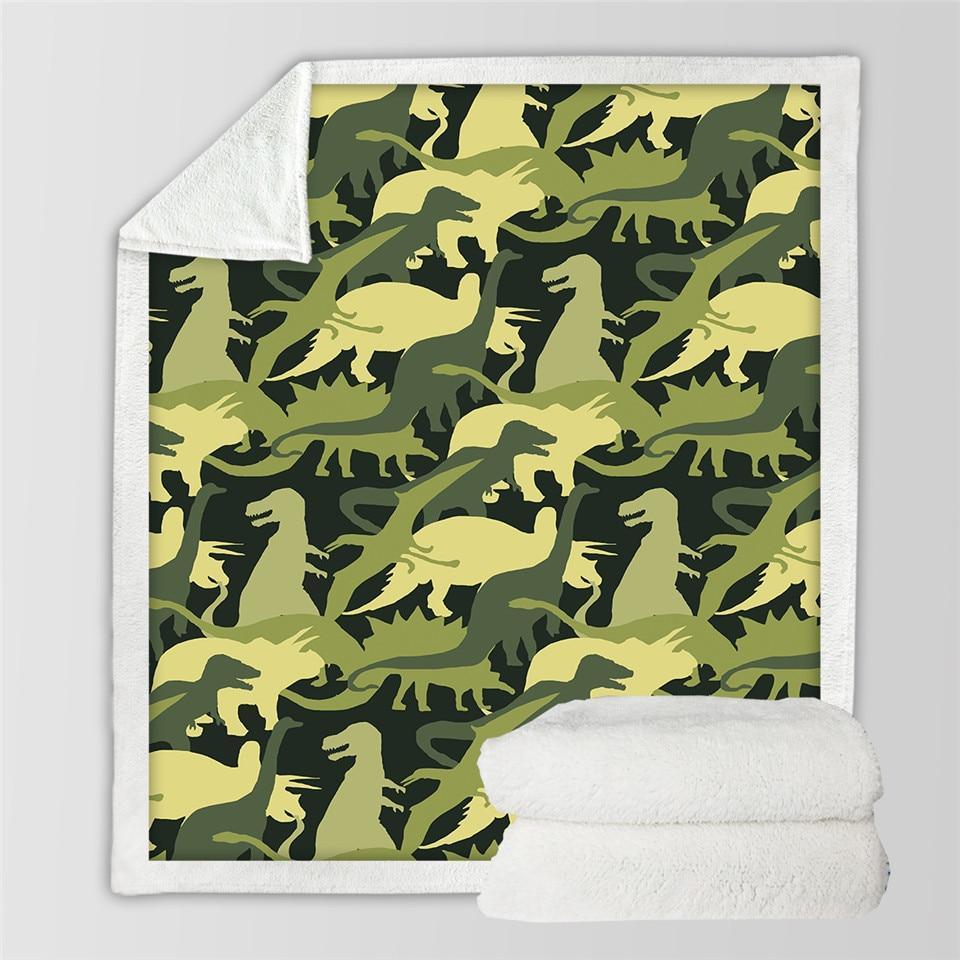 Kids Children Dinosaur Fluffy Soft Cotton Blanket Jurassic Cartoon Boys Girl Throw Blankets For Beds Home Textile Bedding Outlet - iztia