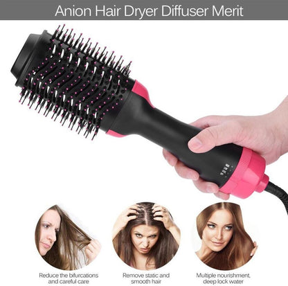 One-Step Electric Hair Dryer Comb Multifunctional Comb Straightener Hair Curling - iztia