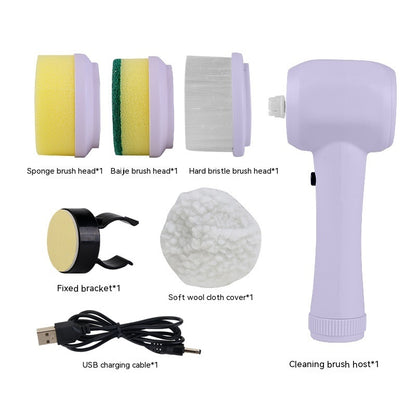 Electric Cleaning Brush 4 In 1 Spinning Scrubber Handheld Electric Cordless Cleaning Brush Portable - iztia