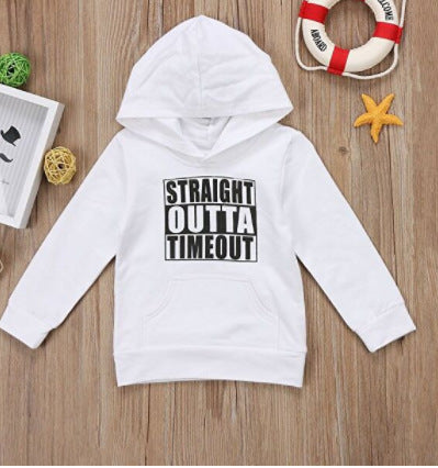 Children's hooded sweater letter top - iztia