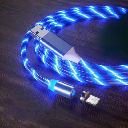 Magnetic Charging Cable Streamer Fast Charging Cable Lighting Micro USB Cable LED Magnet Charger Type-C Cable - iztia