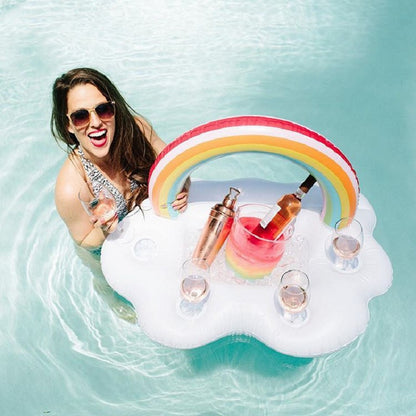 Rainbow Inflatable Pool Float Cooler - iztia