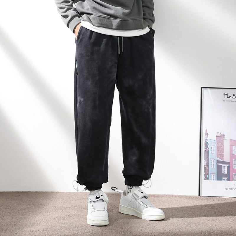 Elastic Waist Drawstring Ankle-tied Sweatpants Men - iztia