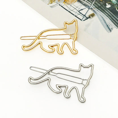 Metal hollow KT cat hairpin alloy frog clip hairpin clip hair accessories - iztia