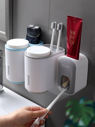 Wall Mounted Automatic Toothpaste Holder Bathroom Accessories Set Dispenser - iztia