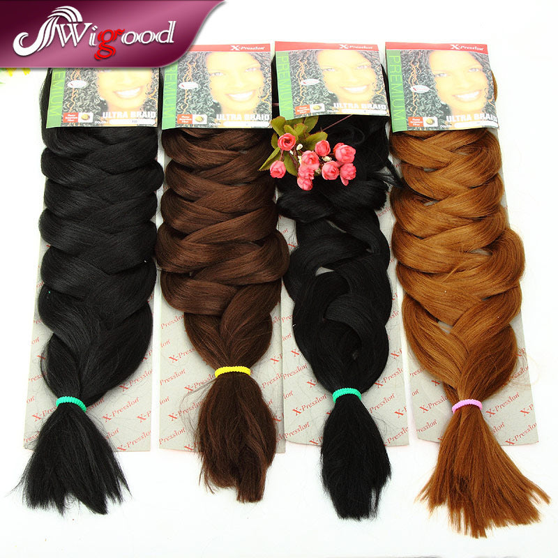 New African Chemical Fiber XpressionBraid Hair, European and American Natural Wig Black Braid Mixed Color - iztia