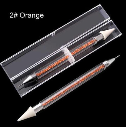 Dual-ended Nail Dotting Pen Diamond Painting Pen Crystal Beads Handle Rhinestone Studs Picker Wax Pencil Manicure - iztia