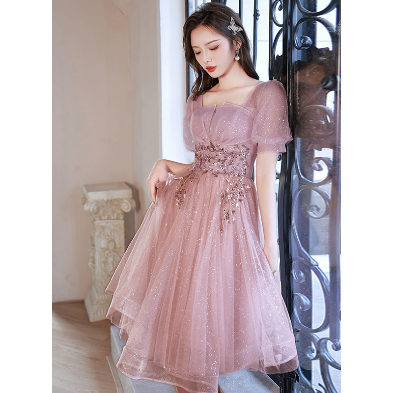 New Birthday Banquet Party Elegant Socialite Host Fairy Slim Evening Dress For Women - iztia