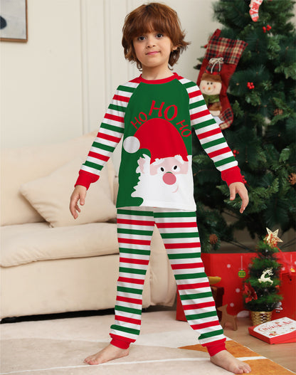 Family Christmas Pajamas Matching Sets Red Stripe Xmas Holiday Sleepwear Jammies Long Sleeve PJs Outfits - iztia