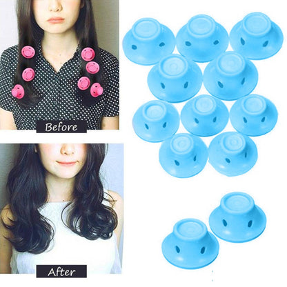 Soft Rubber Magic Hair Care Rollers Silicone Hair Curlers No Heat Hair Styling Tool - iztia