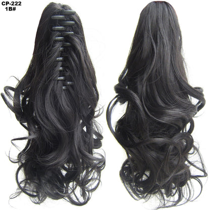 Long Wave Ponytail Wrap Around Ponytail Clip In Hair Headwear Gray Hairpiece Natural Extensions - iztia