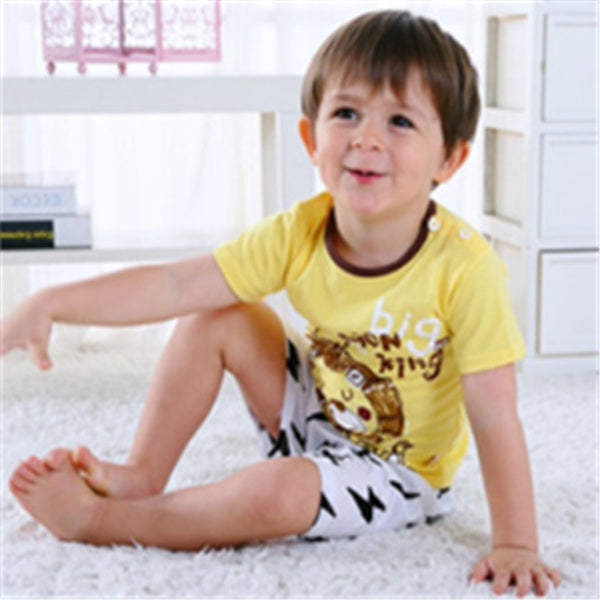 Cartoon Clothing Baby Boy Summer Clothes T-shirt Baby Girl Casual Clothing Sets - iztia