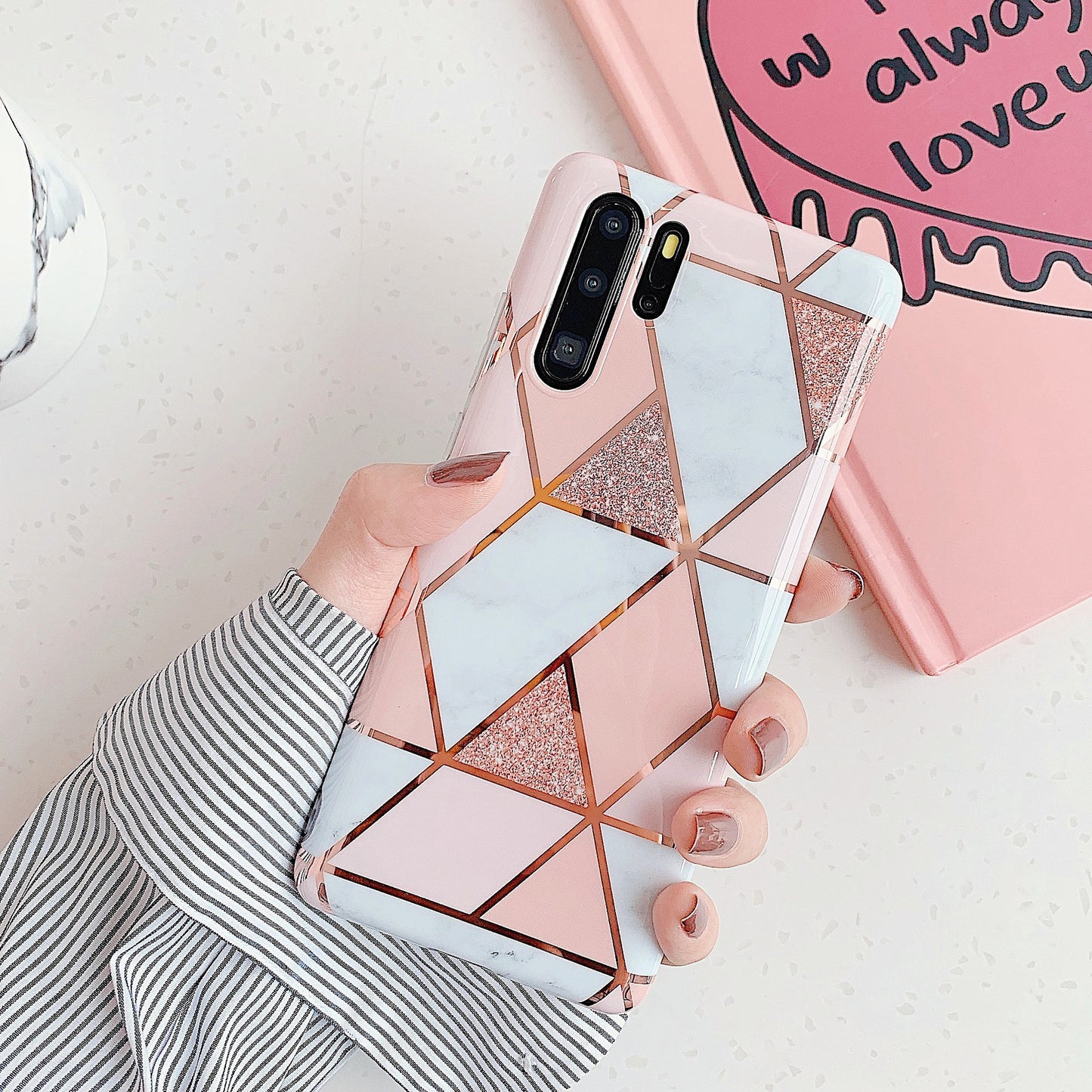 Electroplated marble mobile phone case - iztia